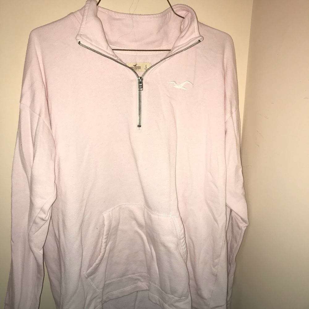 Hollister baby pink 1/4 zip